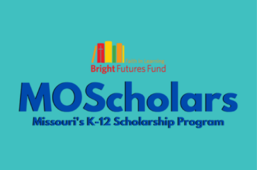 MOScholars scholarships are available to qualifying students in Missouri. Graphic is MO Scholars Program logo on a turquoise background.